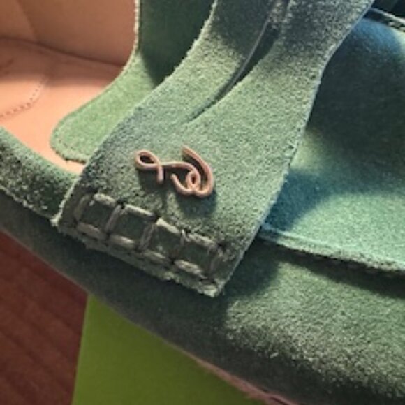 Sam Edelman Sz 8.5 M Green Kai Suede Espadrille Flat Loafer Shoes Slip On - Picture 9 of 12